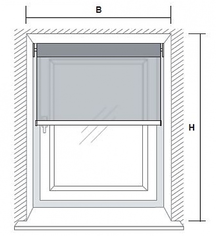 Messanleitung Rollo für Deckenmontage in die Fensternische